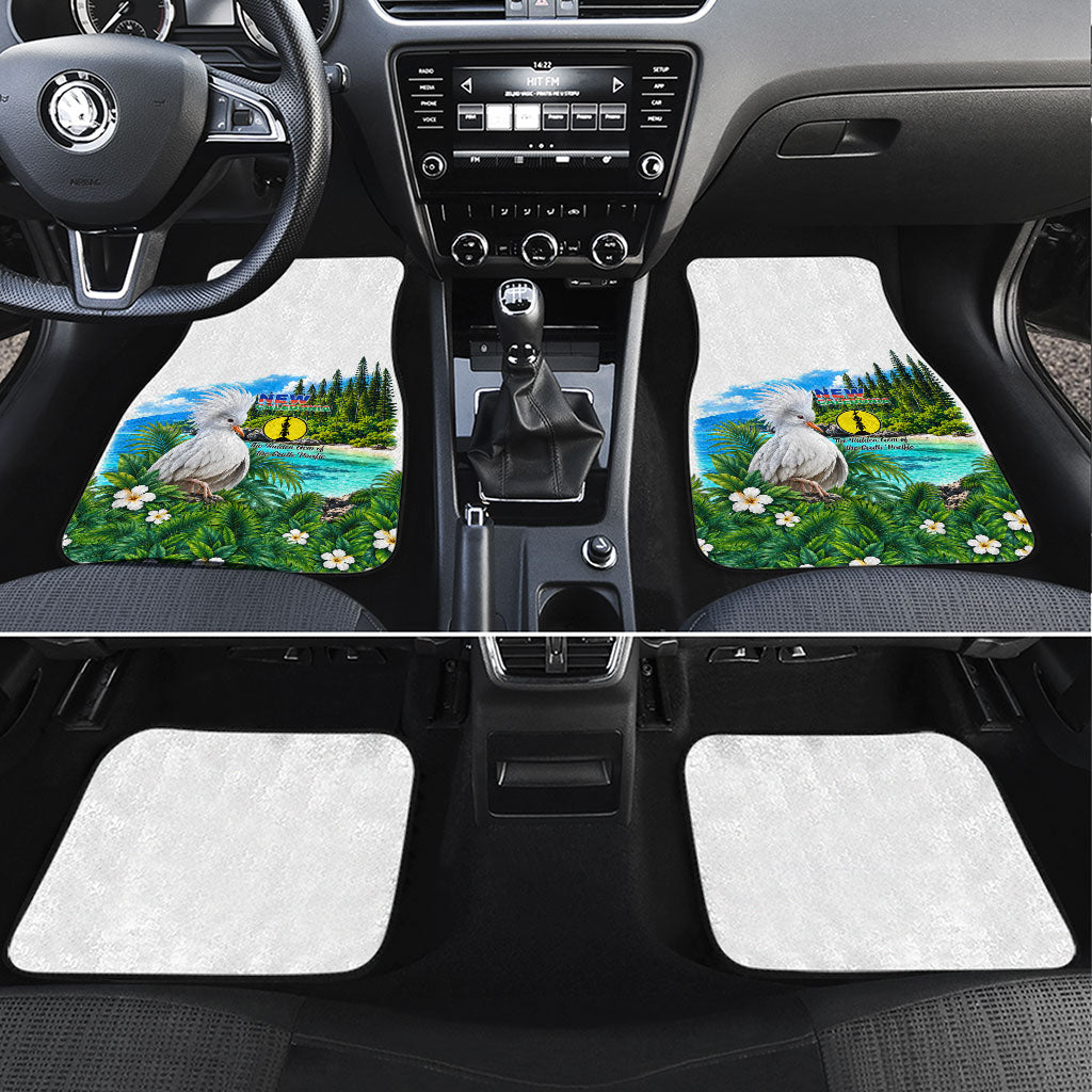 New Caledonia Kagu Bird Nature Car Mats South Pacific Hidden Gem Tropical Landscape TS04 Set 4pcs Green White - Polynesian Pride