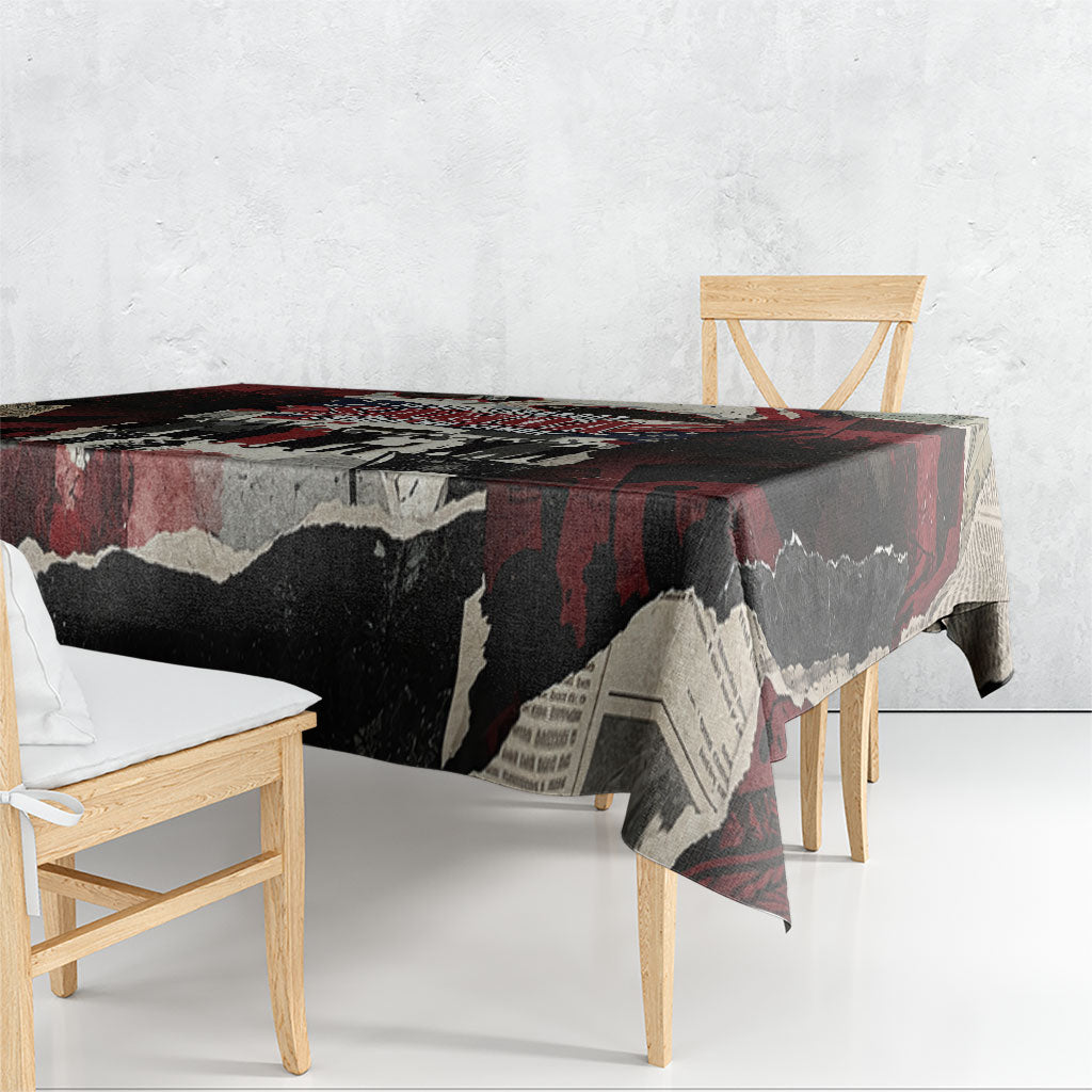 Samoa Black Saturday 1929 Tablecloth Mau Movement Vintage Newspaper Grunge Polynesian TS04 - Polynesian Pride