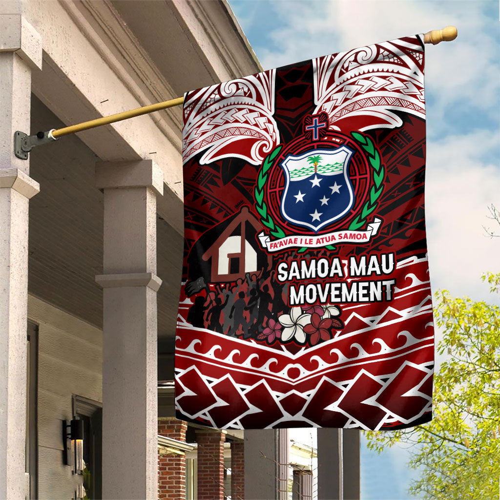 Samoa Black Saturday Mau Movement Garden Flag Polynesian Tribal Pattern Coat Of Arms Graphic Art