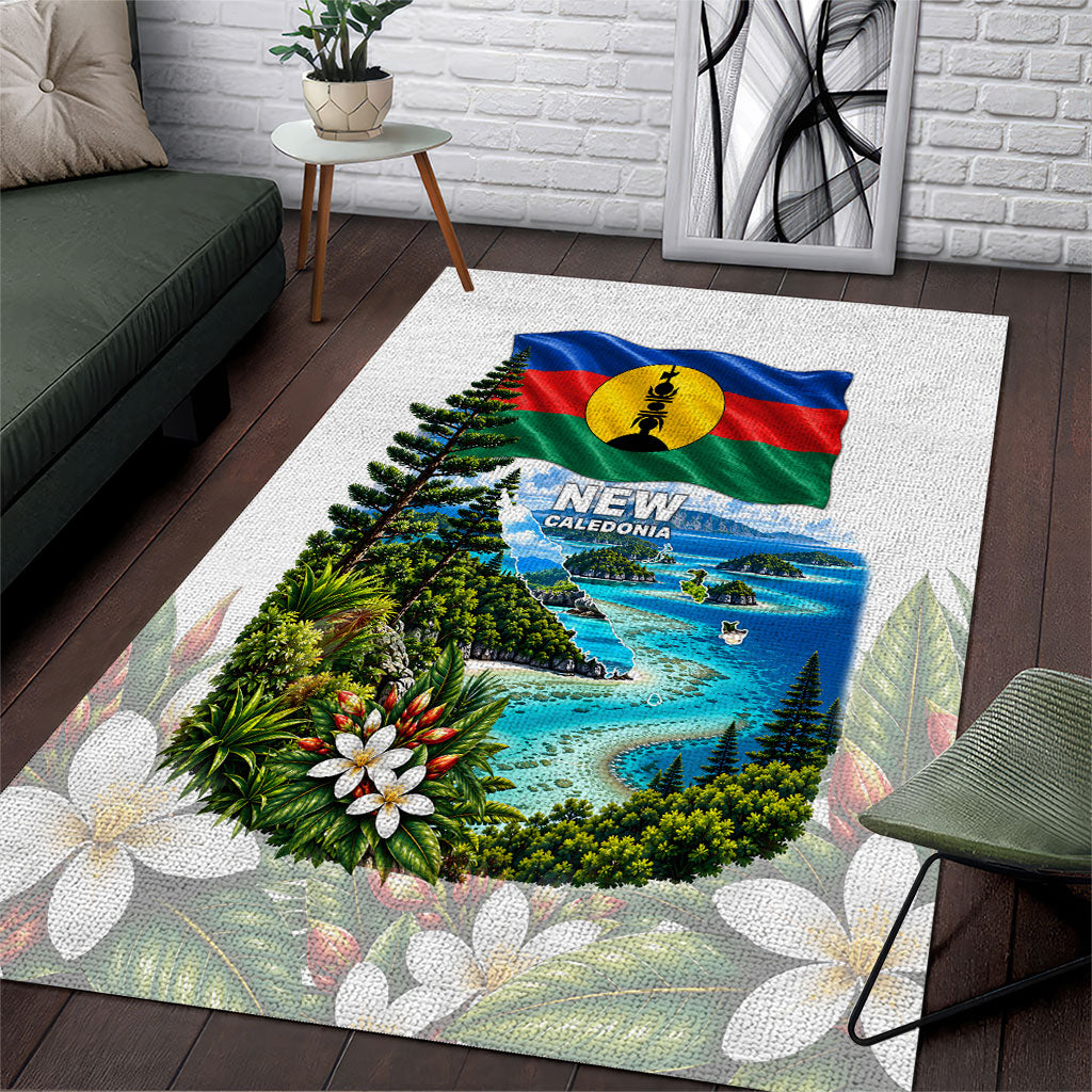 New Caledonia Kanak Flag Landscape Area Rug Tropical Island Nature Floral TS04 White Green - Polynesian Pride
