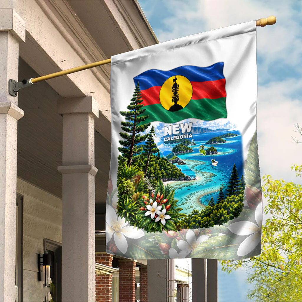 New Caledonia Kanak Flag Landscape Garden Flag Tropical Island Nature Floral TS04 House Flag White Green - Polynesian Pride