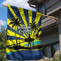 Waimanalo Oahu Hawaii Surfing Garden Flag Tropical Beach Retro Sunburst Surfboard TS04 - Polynesian Pride