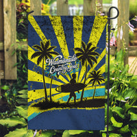 Waimanalo Oahu Hawaii Surfing Garden Flag Tropical Beach Retro Sunburst Surfboard TS04 Garden Flag Yellow Blue - Polynesian Pride