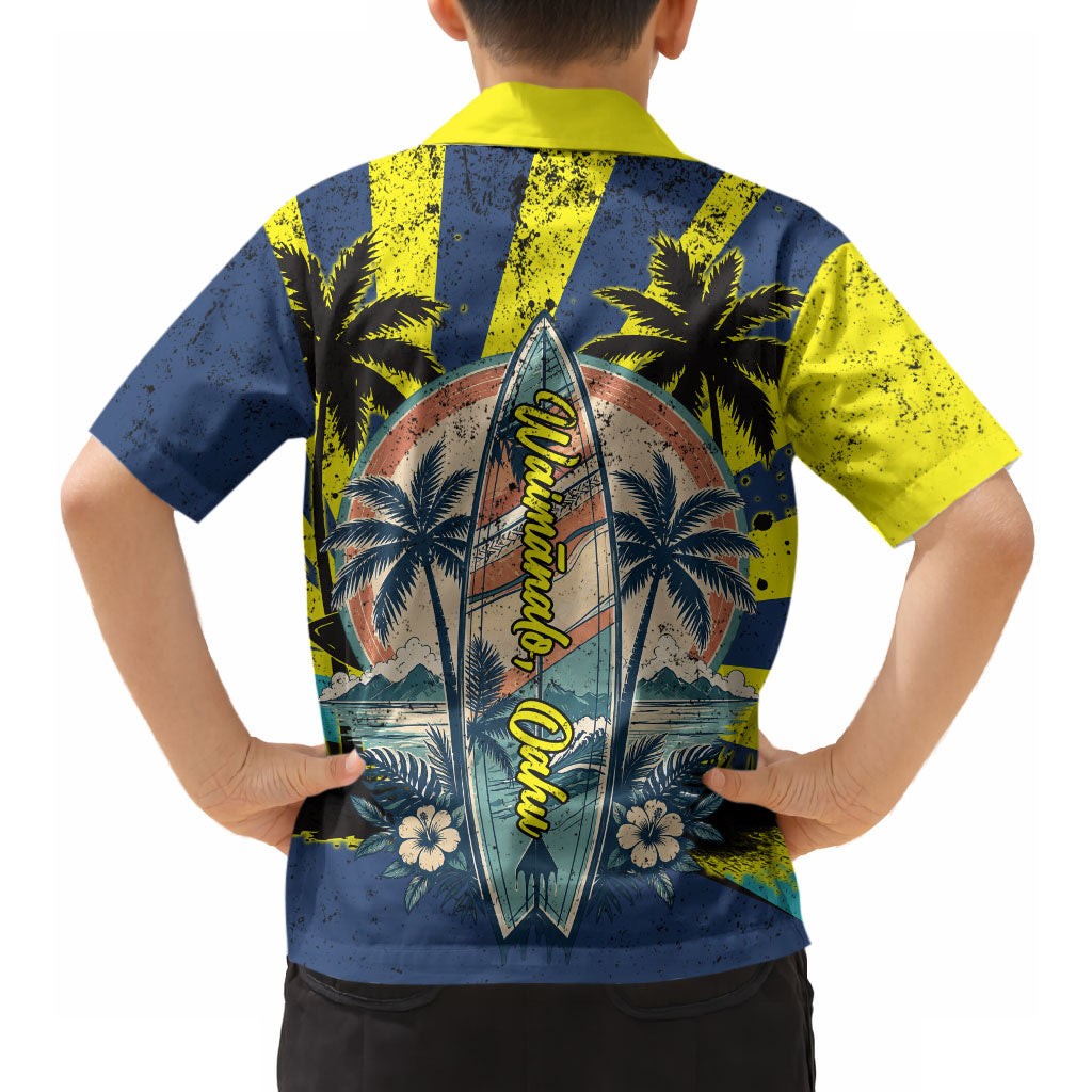 Waimanalo Oahu Hawaii Surfing Hawaiian Shirt Tropical Beach Retro Sunburst Surfboard TS04 - Polynesian Pride