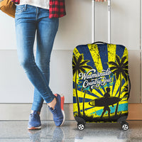 Waimanalo Oahu Hawaii Surfing Luggage Cover Tropical Beach Retro Sunburst Surfboard TS04 - Polynesian Pride