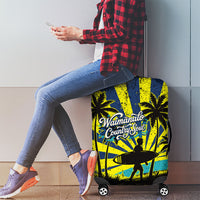 Waimanalo Oahu Hawaii Surfing Luggage Cover Tropical Beach Retro Sunburst Surfboard TS04 - Polynesian Pride