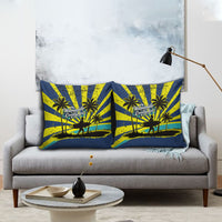 Waimanalo Oahu Hawaii Surfing Pillow Cover Tropical Beach Retro Sunburst Surfboard TS04 - Polynesian Pride