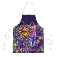 Waimanalo Hawaii Sun Rabbit Apron Psychedelic Trippy Neon Swirl Graphic