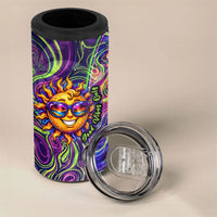 Waimanalo Hawaii Sun Rabbit 4 in 1 Can Cooler Tumbler Psychedelic Trippy Neon Swirl Graphic TS04 - Polynesian Pride