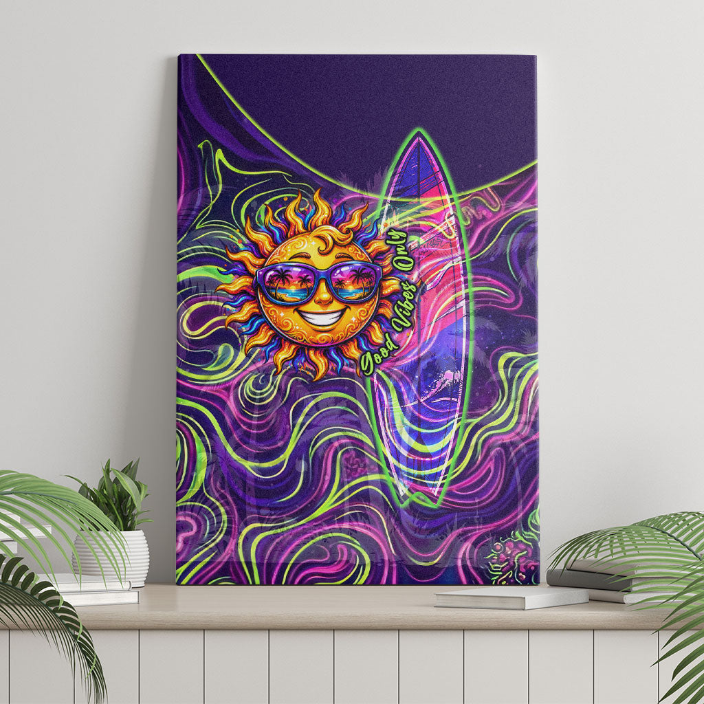 Waimanalo Hawaii Sun Rabbit Canvas Wall Art Psychedelic Trippy Neon Swirl Graphic TS04 - Polynesian Pride