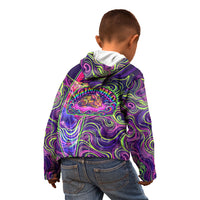 Waimanalo Hawaii Sun Rabbit Kid Hoodie Psychedelic Trippy Neon Swirl Graphic