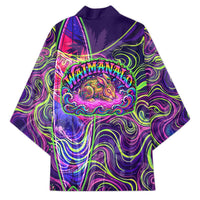 Waimanalo Hawaii Sun Rabbit Kimono Psychedelic Trippy Neon Swirl Graphic