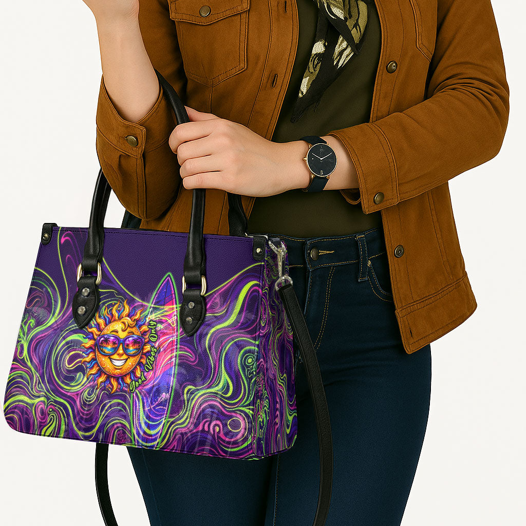 Waimanalo Hawaii Sun Rabbit Leather Bag Psychedelic Trippy Neon Swirl Graphic TS04 - Polynesian Pride