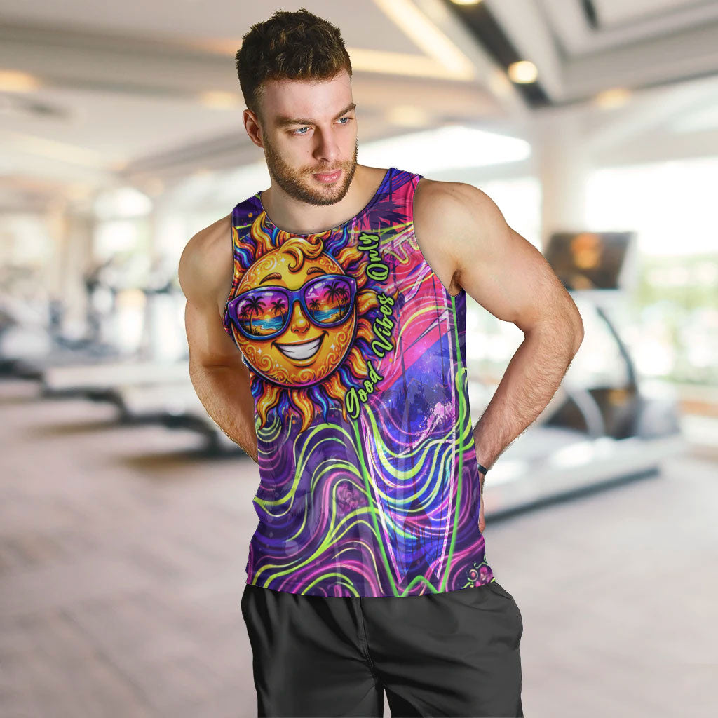 Waimanalo Hawaii Sun Rabbit Men Tank Top Psychedelic Trippy Neon Swirl Graphic