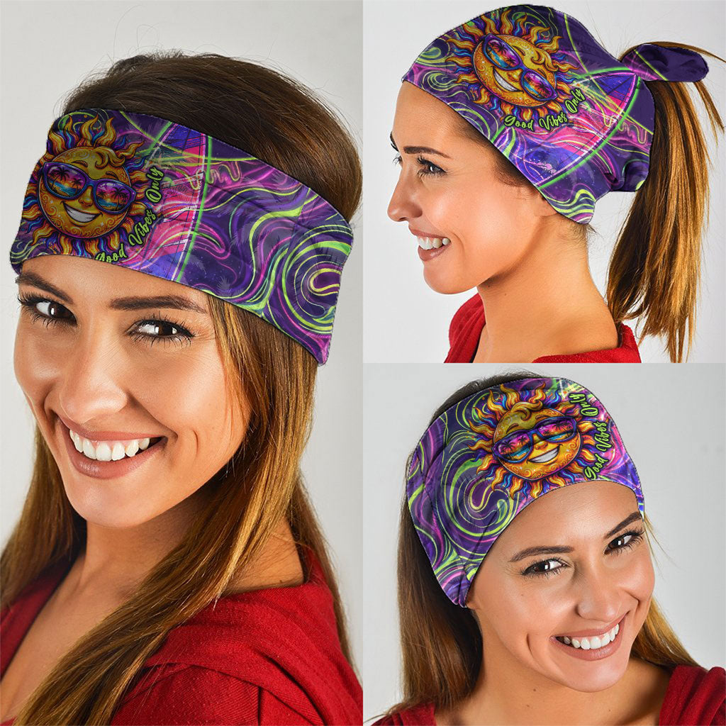 Waimanalo Hawaii Sun Rabbit Neck Gaiter Psychedelic Trippy Neon Swirl Graphic