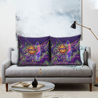 Waimanalo Hawaii Sun Rabbit Pillow Cover Psychedelic Trippy Neon Swirl Graphic