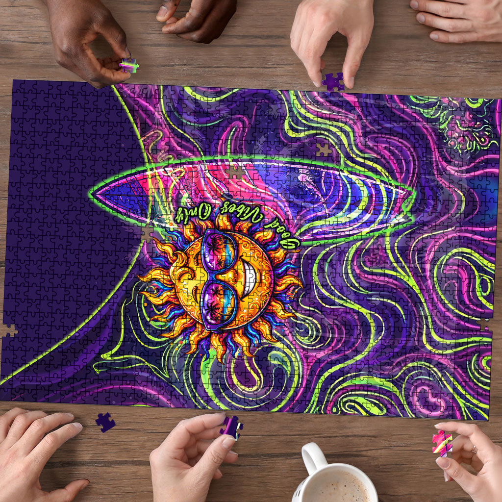 Waimanalo Hawaii Sun Rabbit Puzzle Psychedelic Trippy Neon Swirl Graphic