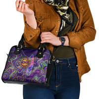 Waimanalo Hawaii Sun Rabbit Shoulder Handbag Psychedelic Trippy Neon Swirl Graphic