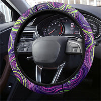 Waimanalo Hawaii Sun Rabbit Steering Wheel Cover Psychedelic Trippy Neon Swirl Graphic