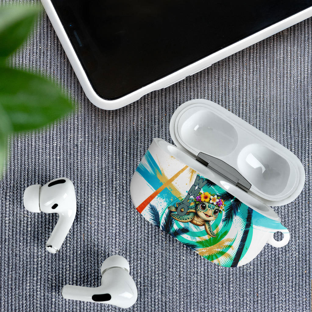 Hawaii Waimanalo Sea Turtle AirPods Case Cute Tropical Beach Aloha Spirit Cartoon TS04 - Polynesian Pride