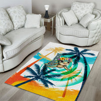 Hawaii Waimanalo Sea Turtle Area Rug Cute Tropical Beach Aloha Spirit Cartoon