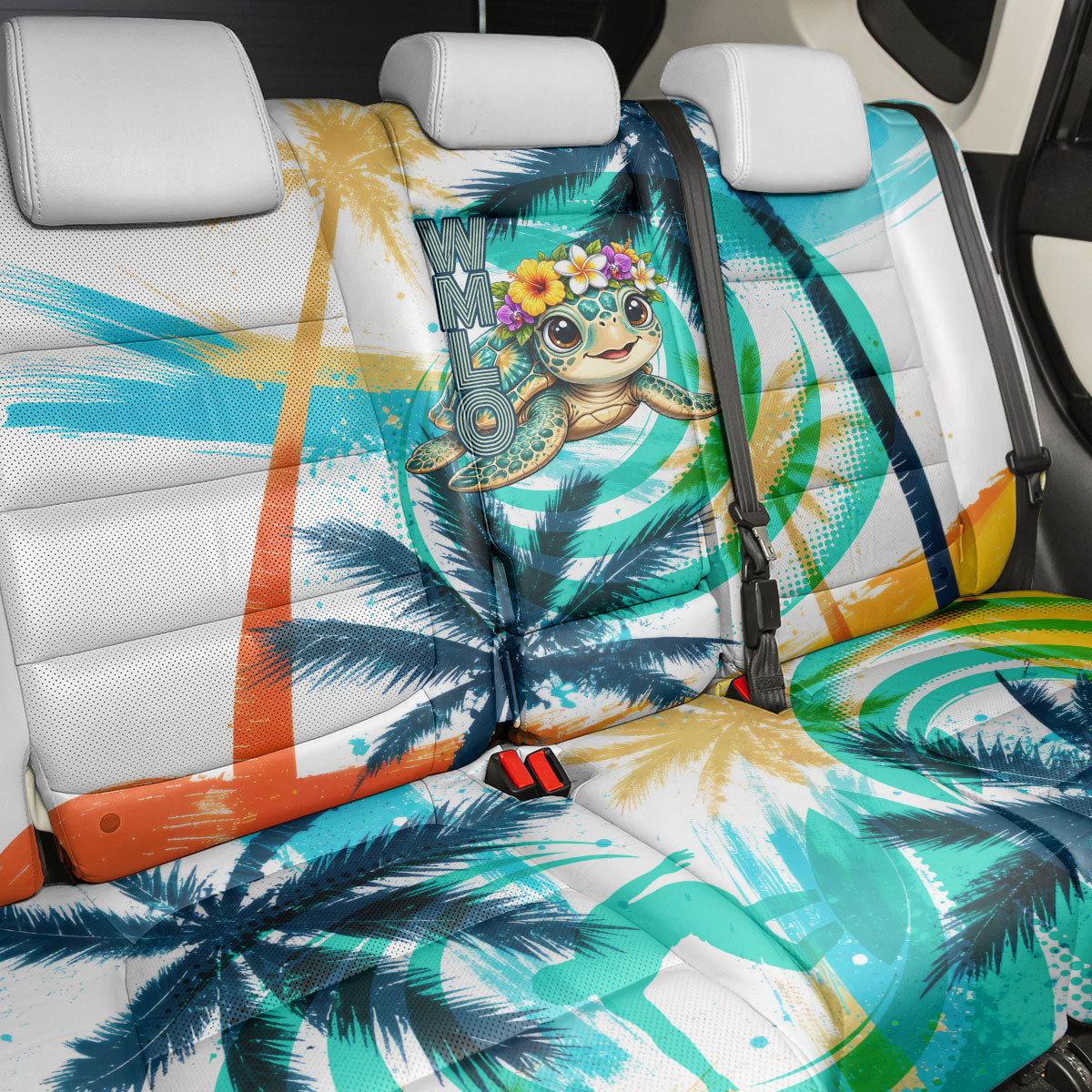 Hawaii Waimanalo Sea Turtle Back Car Seat Cover Cute Tropical Beach Aloha Spirit Cartoon