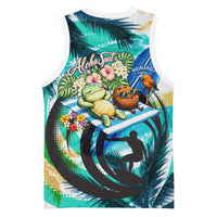 Hawaii Waimanalo Sea Turtle Basketball Jersey Cute Tropical Beach Aloha Spirit Cartoon TS04 - Polynesian Pride