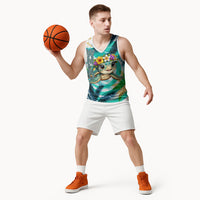 Hawaii Waimanalo Sea Turtle Basketball Jersey Cute Tropical Beach Aloha Spirit Cartoon TS04 - Polynesian Pride