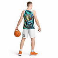 Hawaii Waimanalo Sea Turtle Basketball Jersey Cute Tropical Beach Aloha Spirit Cartoon TS04 - Polynesian Pride