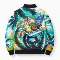 Hawaii Waimanalo Sea Turtle Bomber Puffer Jacket Cute Tropical Beach Aloha Spirit Cartoon TS04 - Polynesian Pride