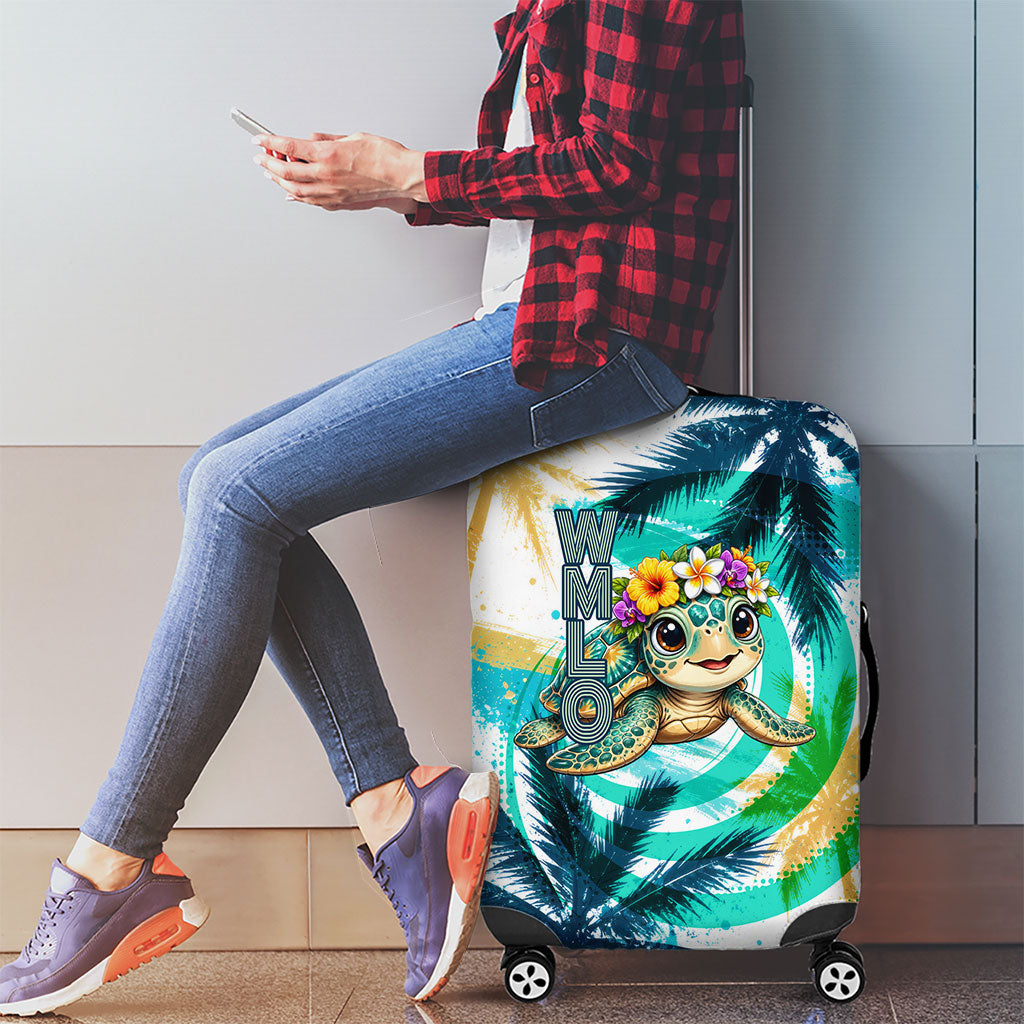 Hawaii Waimanalo Sea Turtle Luggage Cover Cute Tropical Beach Aloha Spirit Cartoon TS04 - Polynesian Pride
