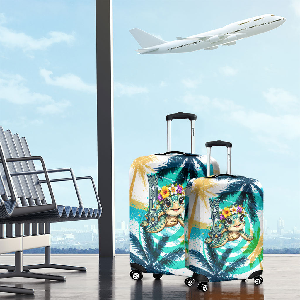Hawaii Waimanalo Sea Turtle Luggage Cover Cute Tropical Beach Aloha Spirit Cartoon TS04 - Polynesian Pride