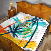 Hawaii Waimanalo Sea Turtle Quilt Cute Tropical Beach Aloha Spirit Cartoon