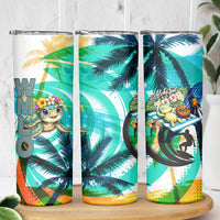 Hawaii Waimanalo Sea Turtle Skinny Tumbler Cute Tropical Beach Aloha Spirit Cartoon TS04 - Polynesian Pride