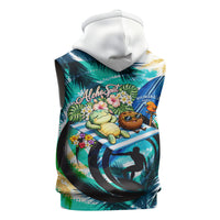 Hawaii Waimanalo Sea Turtle Sleeveless Hoodie Cute Tropical Beach Aloha Spirit Cartoon TS04 - Polynesian Pride