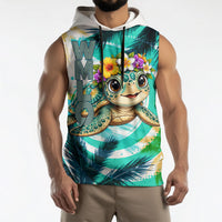 Hawaii Waimanalo Sea Turtle Sleeveless Hoodie Cute Tropical Beach Aloha Spirit Cartoon TS04 - Polynesian Pride
