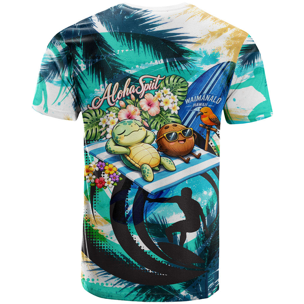 Hawaii Waimanalo Sea Turtle T Shirt Cute Tropical Beach Aloha Spirit Cartoon