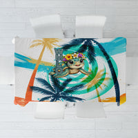 Hawaii Waimanalo Sea Turtle Tablecloth Cute Tropical Beach Aloha Spirit Cartoon