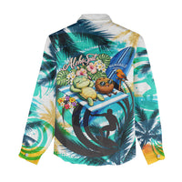 Hawaii Waimanalo Sea Turtle Women Casual Shirt Cute Tropical Beach Aloha Spirit Cartoon TS04 - Polynesian Pride
