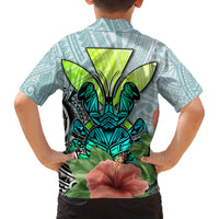 Polynesian Hawaii Family Matching Off Shoulder Long Sleeve Dress and Hawaiian Shirt Kanaka with Crab Tribal tattoo TS04 - Polynesian Pride