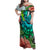 Polynesian Hawaii Family Matching Off Shoulder Maxi Dress and Hawaiian Shirt Kanaka with Crab Tribal tattoo TS04 Mom's Dress Multicolor - Polynesian Pride