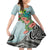 Polynesian Hawaii Family Matching Off Shoulder Short Dress and Hawaiian Shirt Kanaka with Crab Tribal tattoo TS04 Daughter's Dress Multicolor - Polynesian Pride