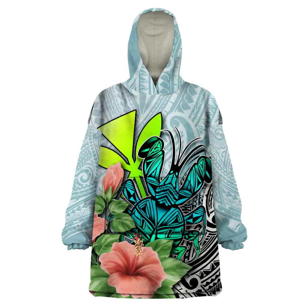 Polynesian Hawaii Wearable Blanket Hoodie Kanaka with Crab Tribal tattoo TS04 One Size Multicolor - Polynesian Pride