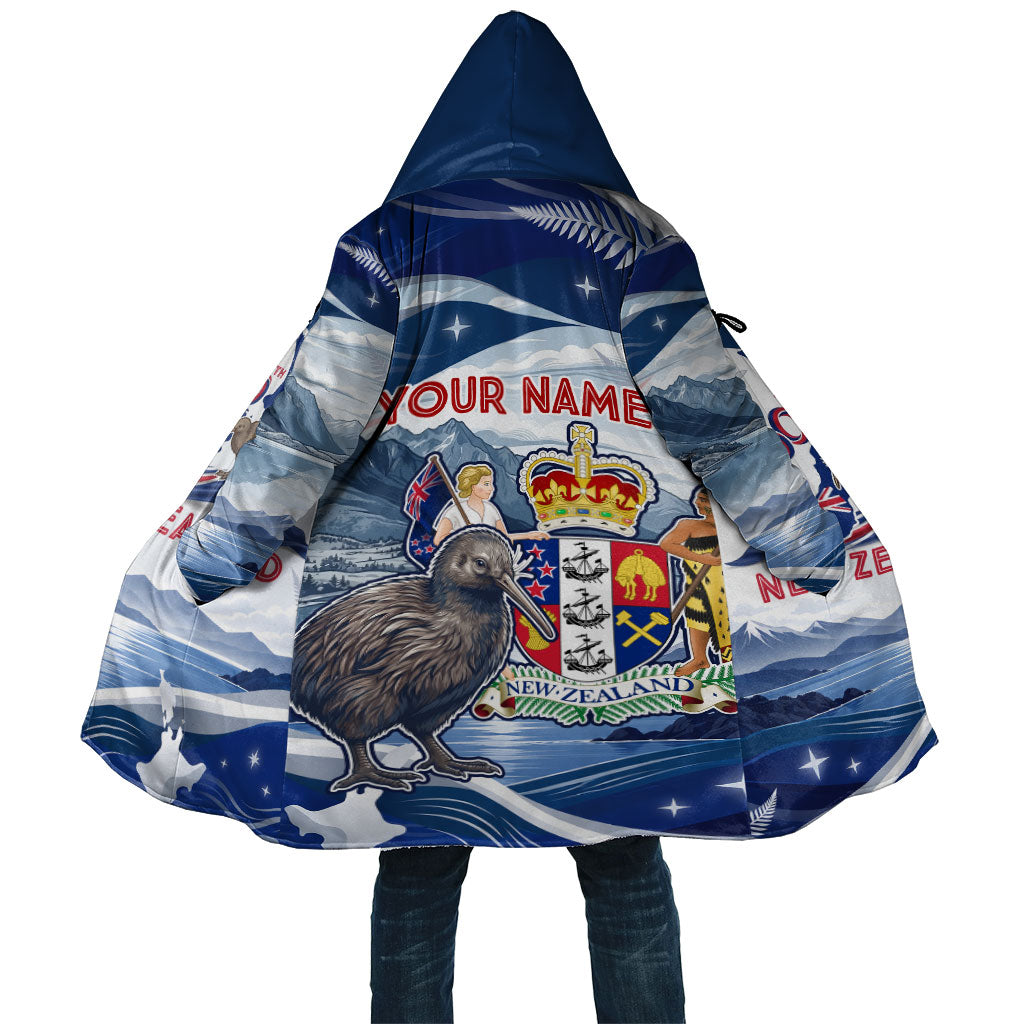 Personalized New Zealand 60th Birthday Cloak Silver Fern Kiwi Bird Coat Of Arms Flag Graphic Art