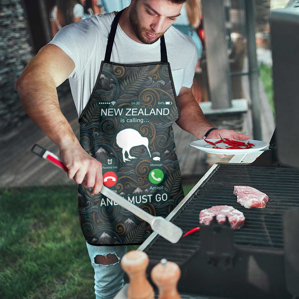 New Zealand is Calling and I Must Go Apron Kiwi Bird Silhouette TS04 - Polynesian Pride