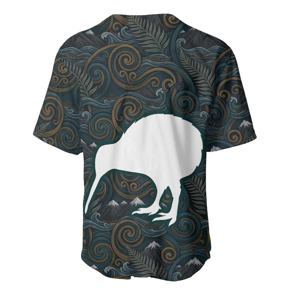 New Zealand is Calling and I Must Go Baseball Jersey Kiwi Bird Silhouette