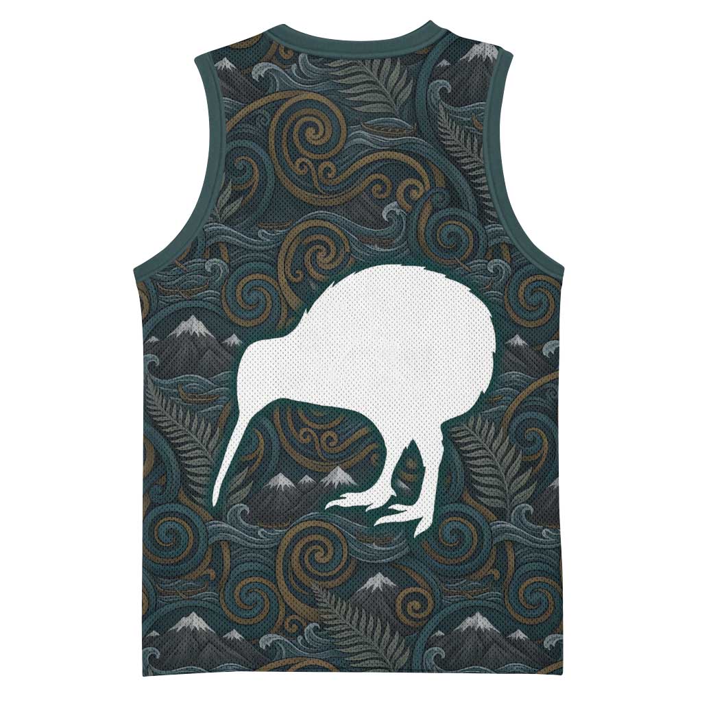 New Zealand is Calling and I Must Go Basketball Jersey Kiwi Bird Silhouette TS04 - Polynesian Pride