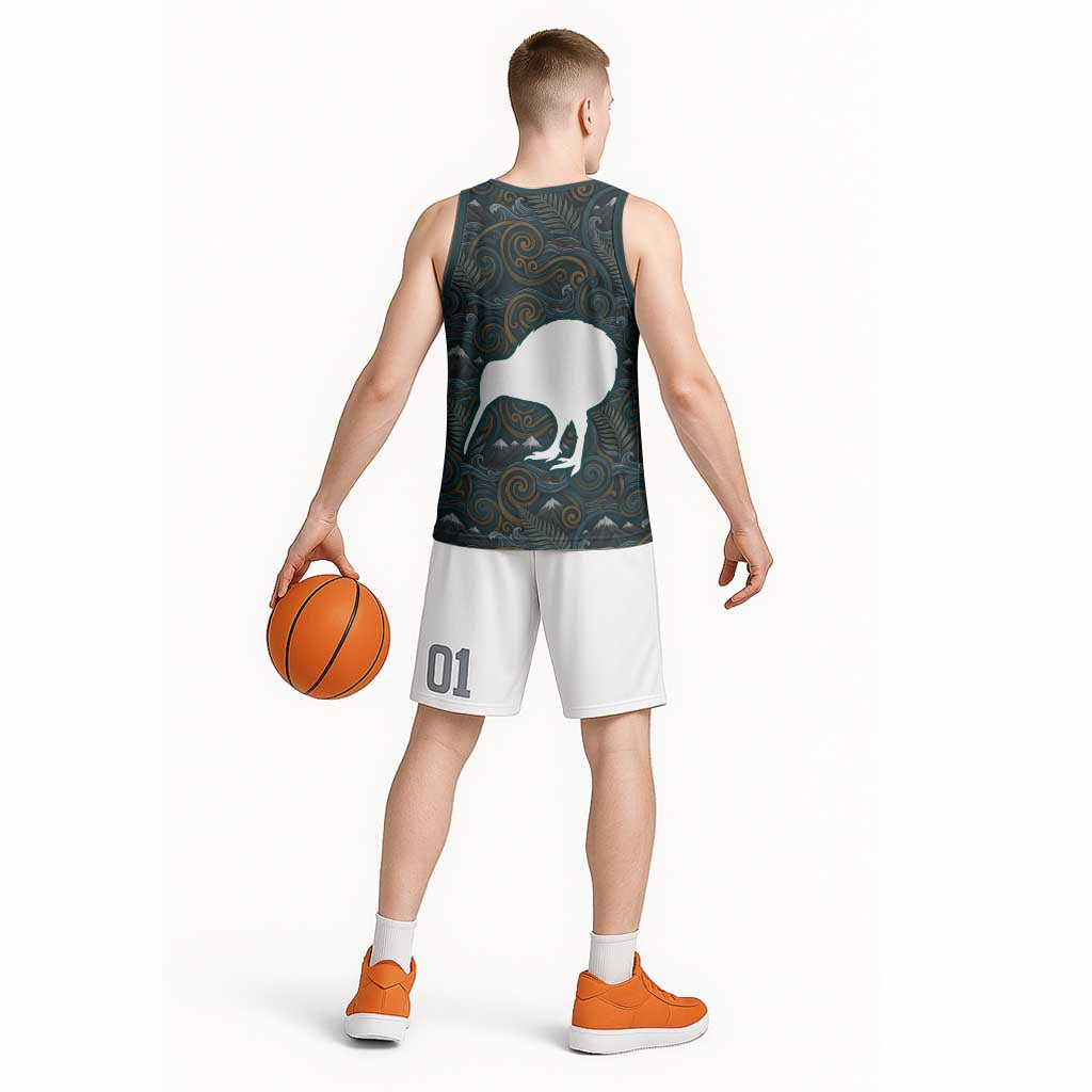 New Zealand is Calling and I Must Go Basketball Jersey Kiwi Bird Silhouette TS04 - Polynesian Pride