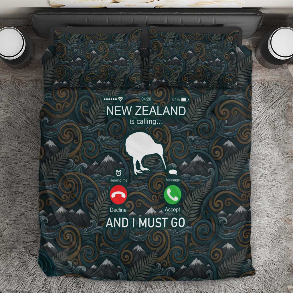 New Zealand is Calling and I Must Go Bedding Set Kiwi Bird Silhouette TS04 Multicolor - Polynesian Pride