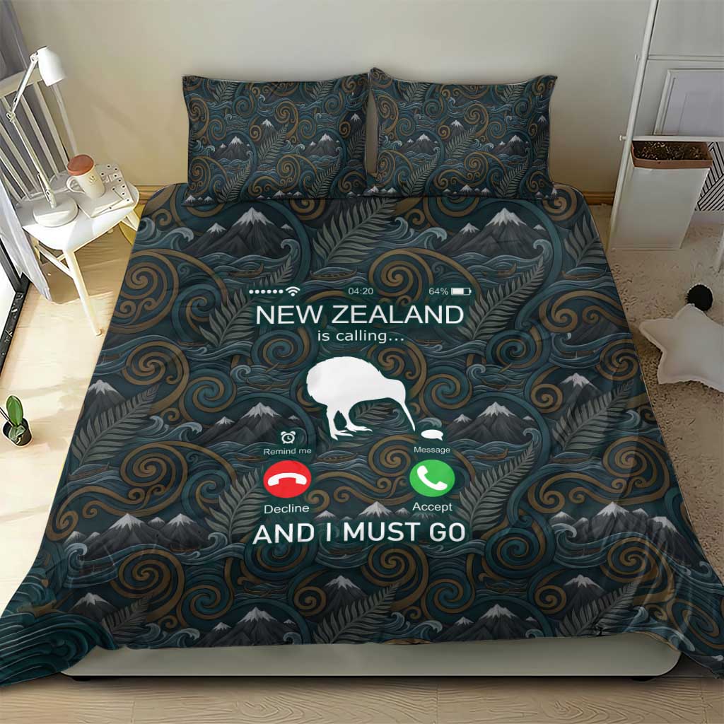 New Zealand is Calling and I Must Go Bedding Set Kiwi Bird Silhouette TS04 - Polynesian Pride